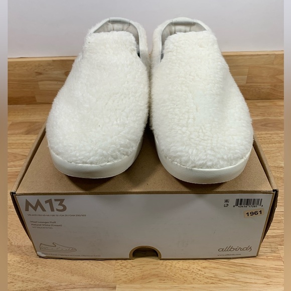 NEW Wool Lounger Fluff Mens 13 Natural White Cream Merino Wool MF1MAWW130 - Picture 1 of 9